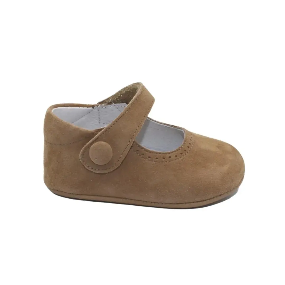 Adriana- Tan Suede Baby Mary Jane Shoes