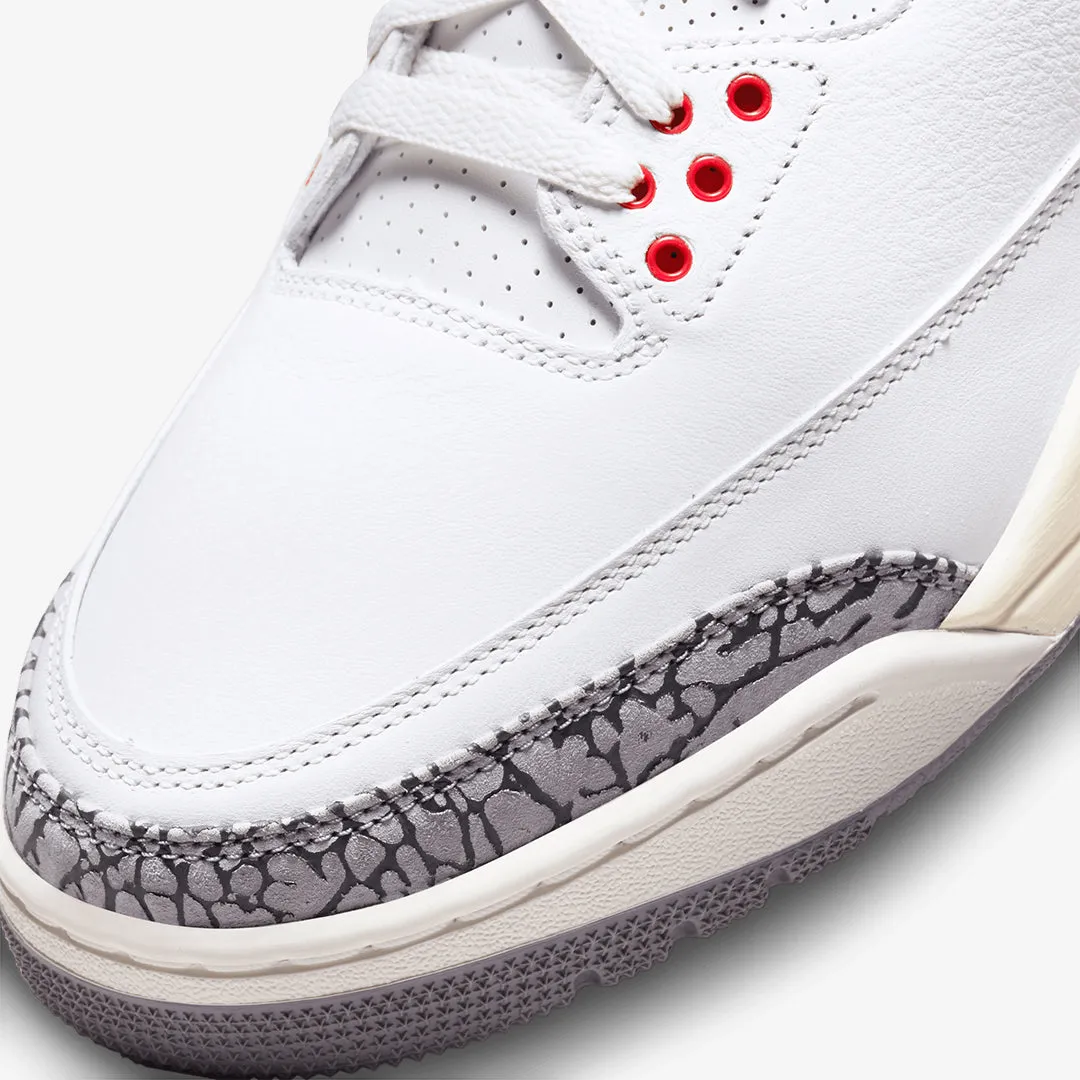 AIR JORDAN 3 RETRO 'SUMMIT WHITE/FIRE RED-BLACK-CEMENT GREY'