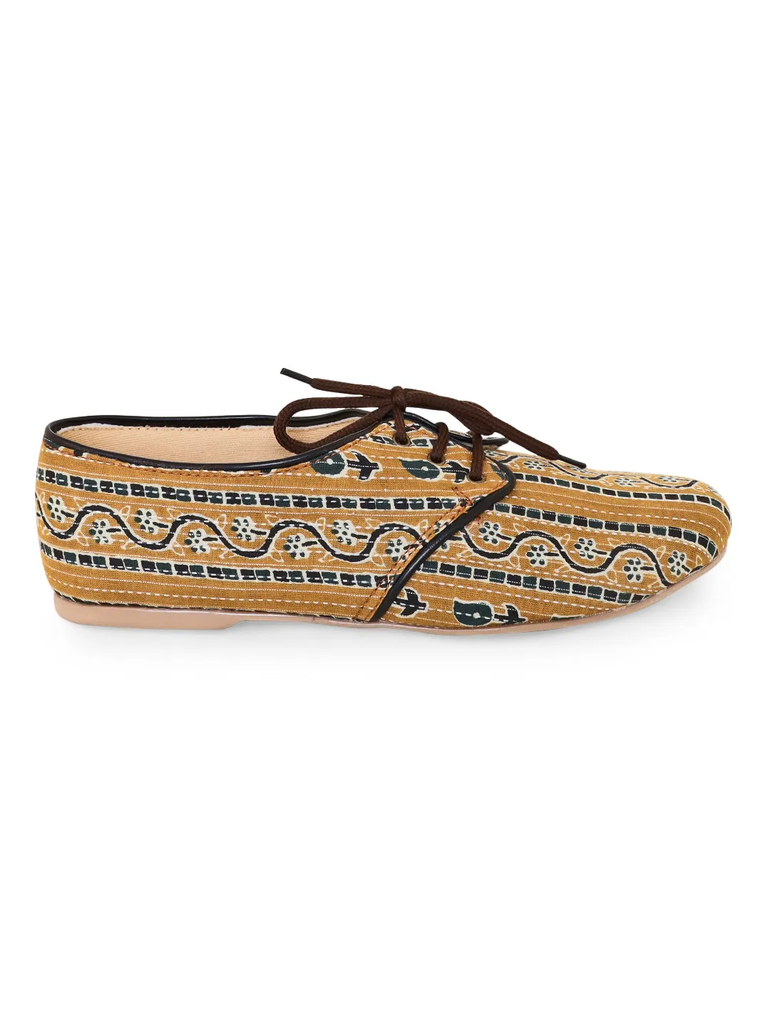 Ajrakh Kantha Work Oxfords