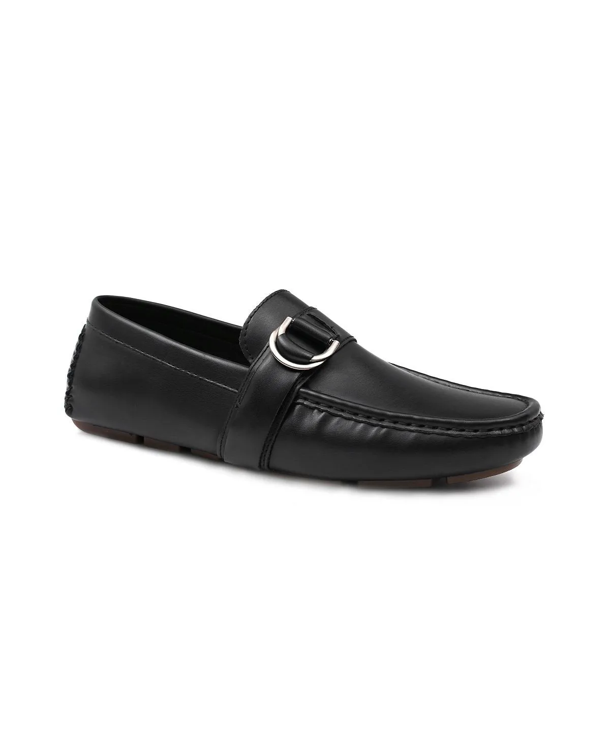 Black Aston Marc mens loafers with side buckle - Optimized title for e-commerce product