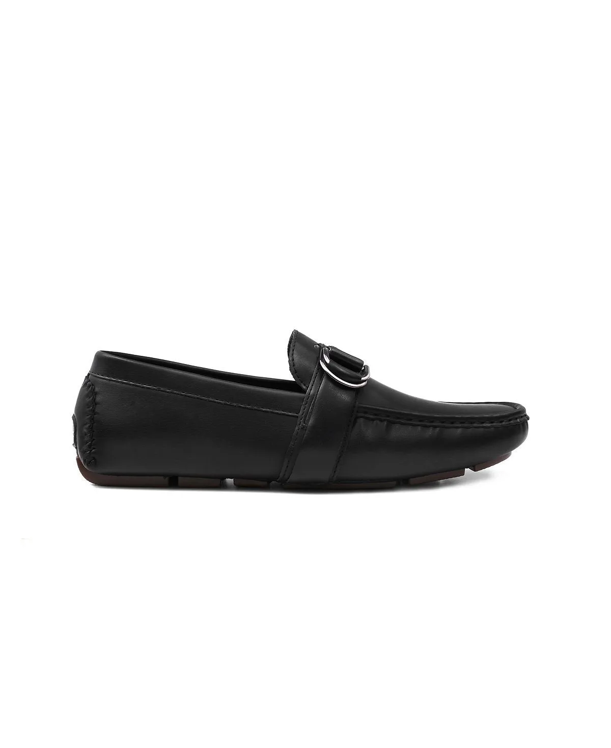 Black Aston Marc mens loafers with side buckle - Optimized title for e-commerce product