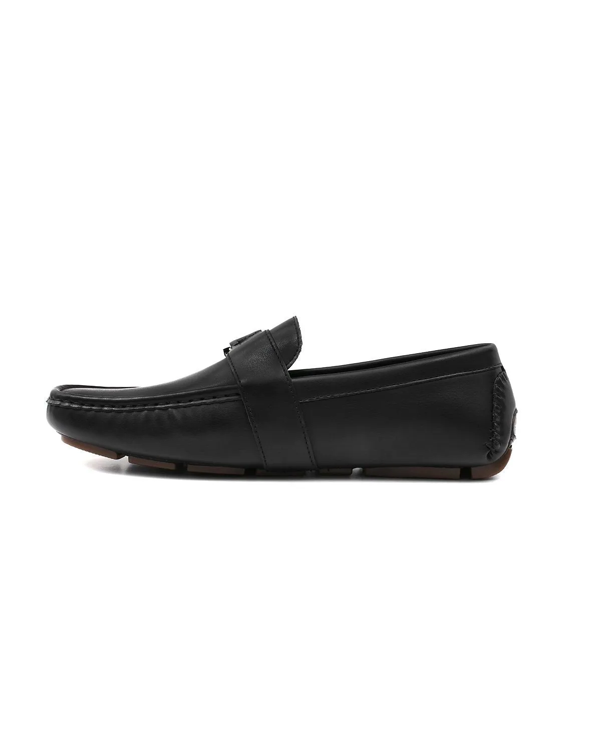 Black Aston Marc mens loafers with side buckle - Optimized title for e-commerce product