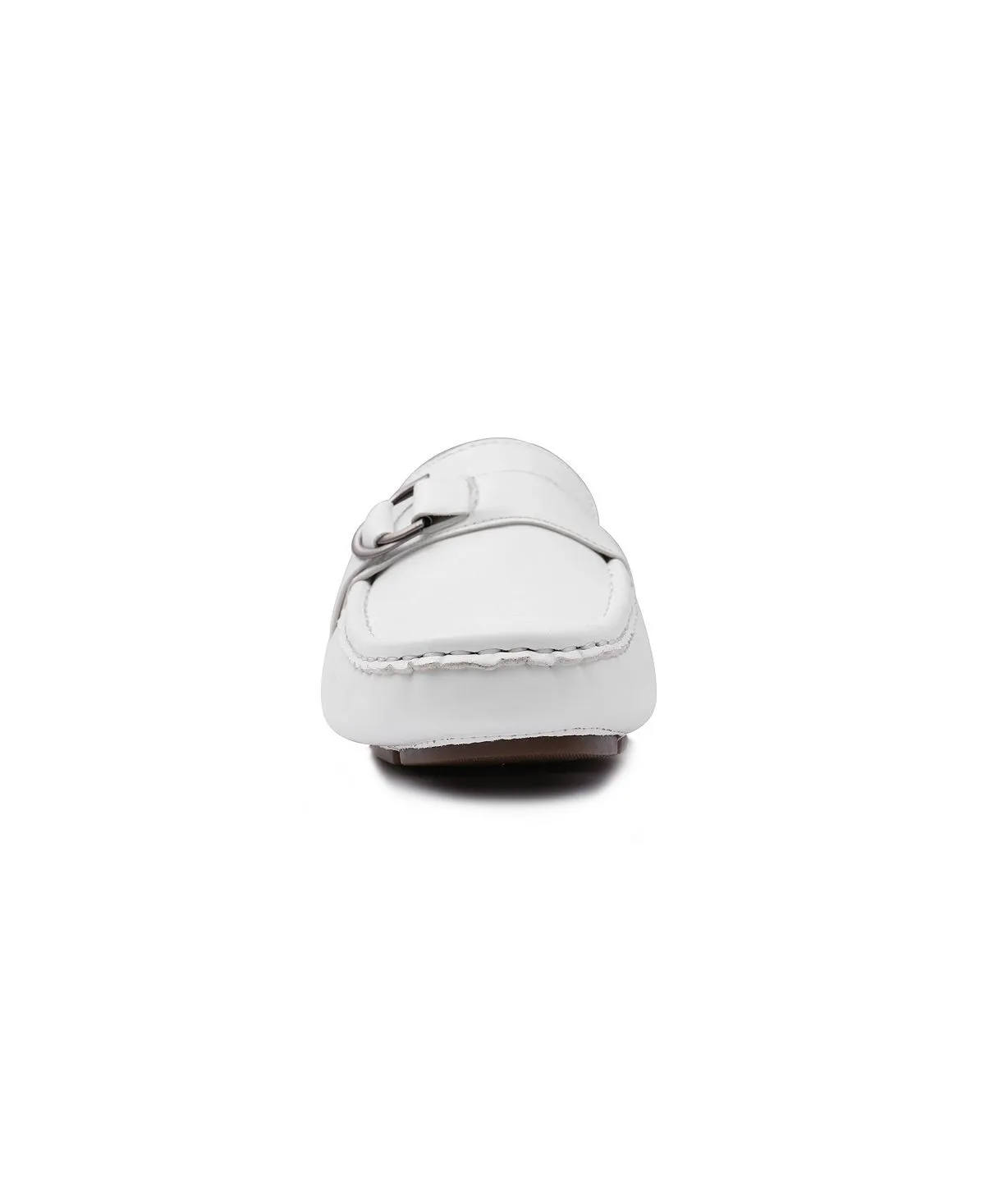 Aston Marc men's side buckle loafers, white