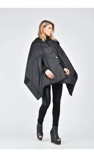 Asymmetric Quilted Poncho