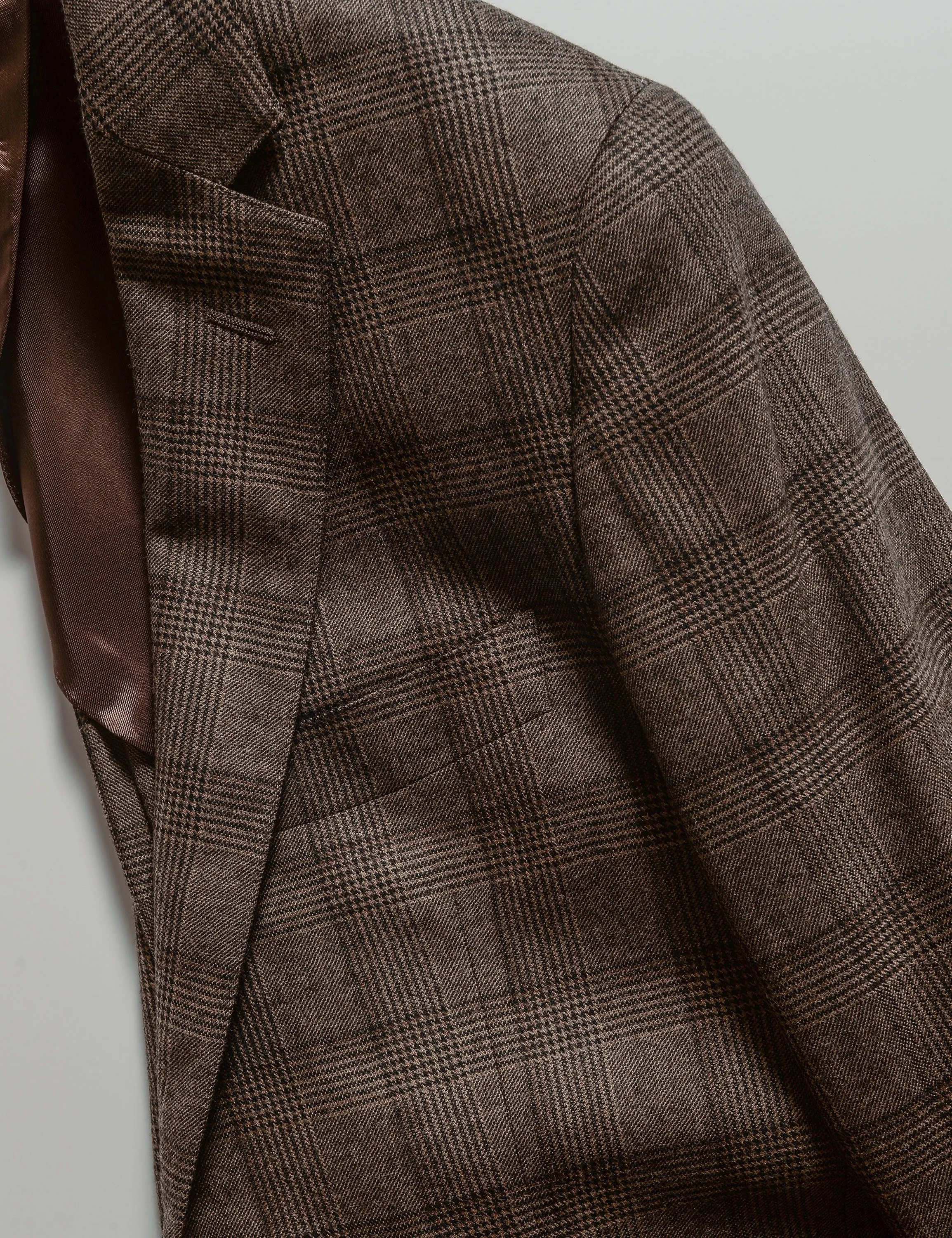 BKT35 Unstructured Jacket in Italian Wool Flannel - Autumn Plaid