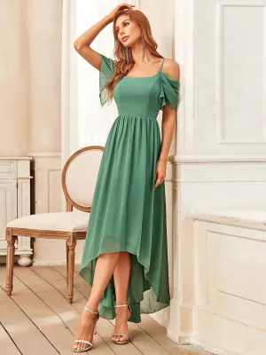 Cold Shoulder High Low Bridesmaid Dress