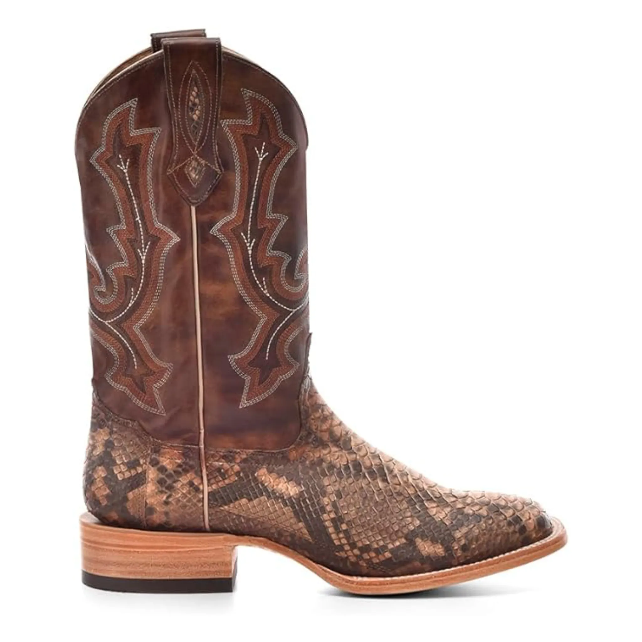 CORRAL MEN'S TAUPE PYTHON WIDE SQ TOE WESTERN BOOT - B5000