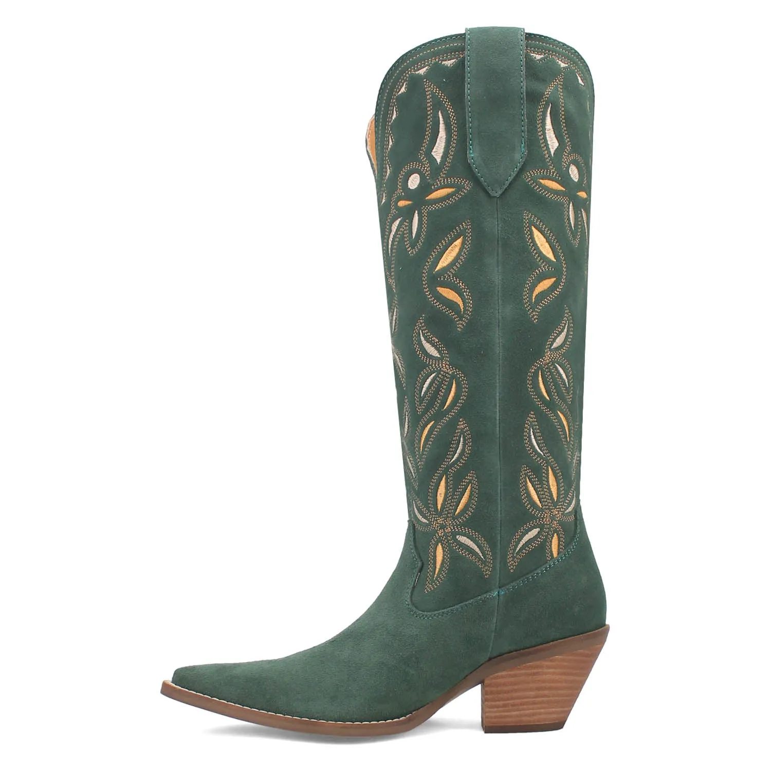 Dingo Womens Bandelera Green Suede Cowboy Boots