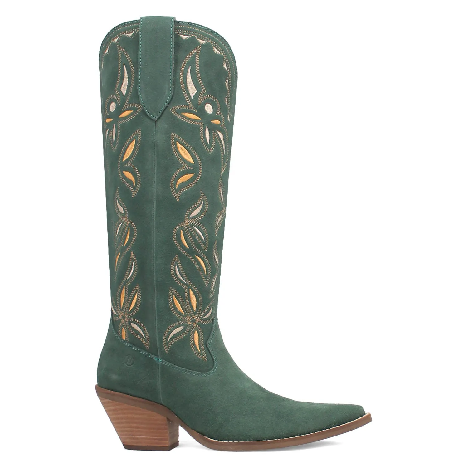 Dingo Womens Bandelera Green Suede Cowboy Boots