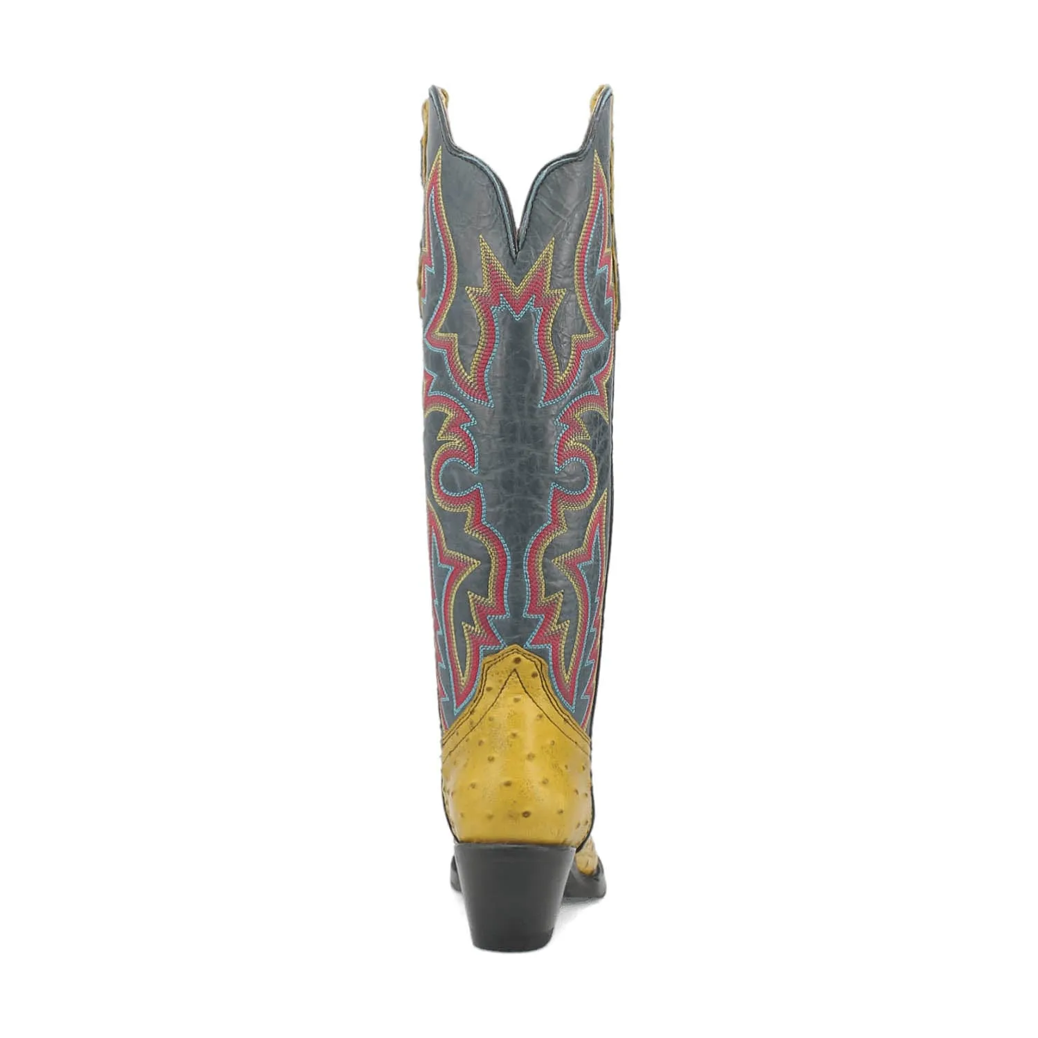 Dingo Womens Selene Yellow/Blue Leather Cowboy Boots