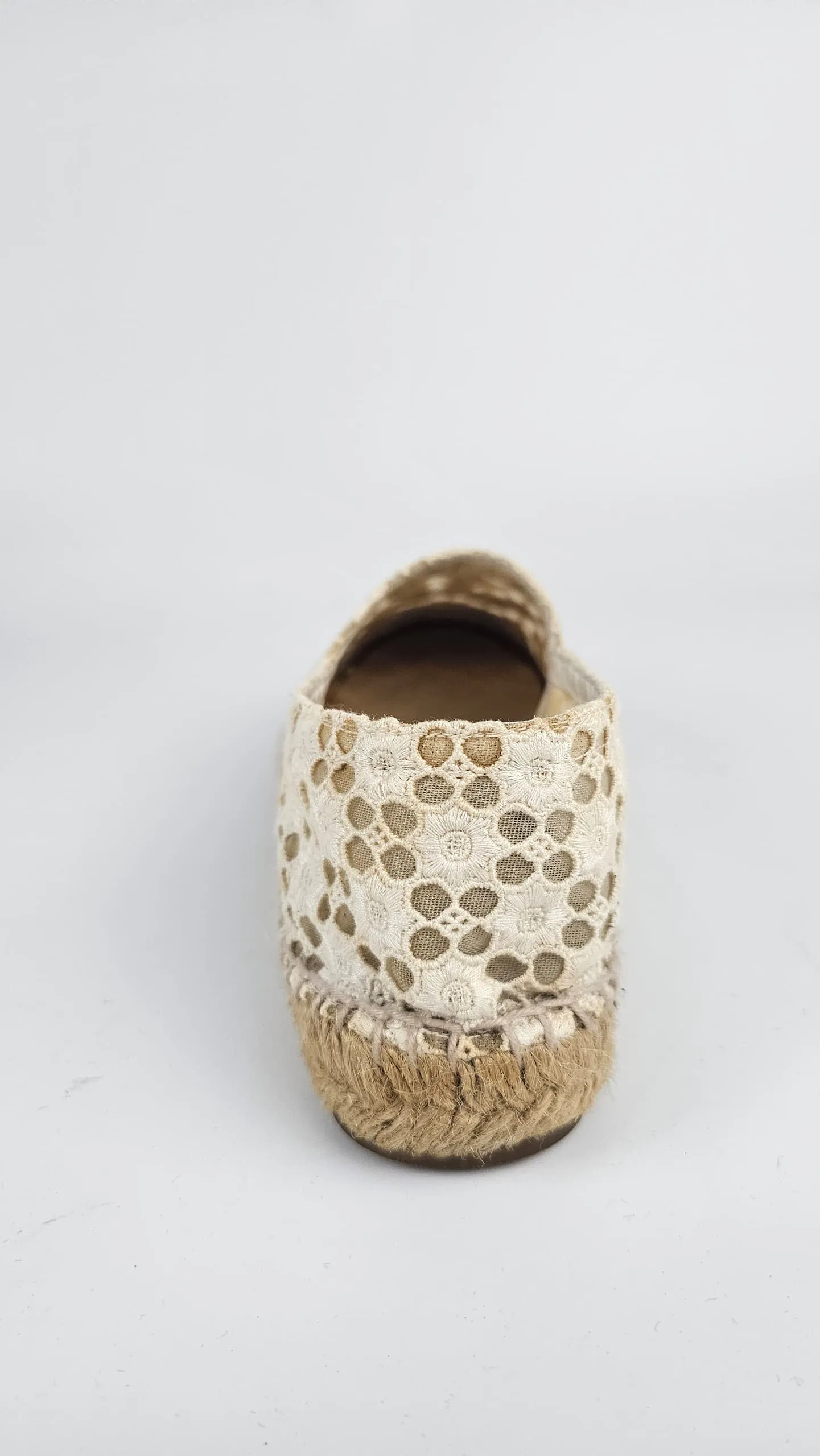 Embroidered Espadrilles in Off White and Off White Patent CC / Top Cap