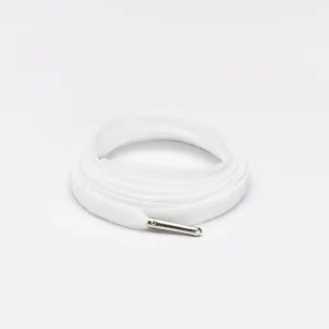 Flatties Metal Tips Shoelaces · White with Silver Tip