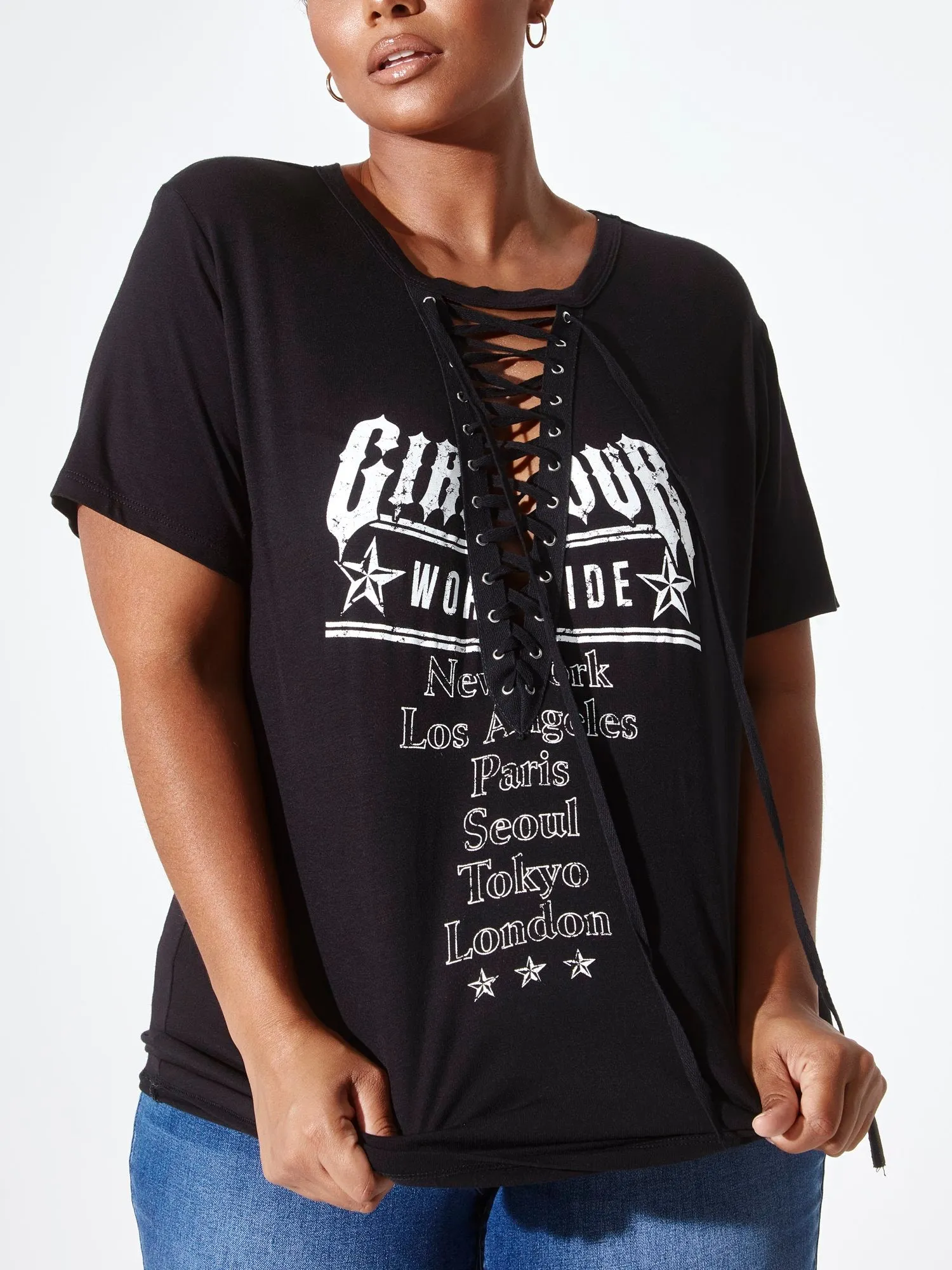 Girls Tour Lace-up Top