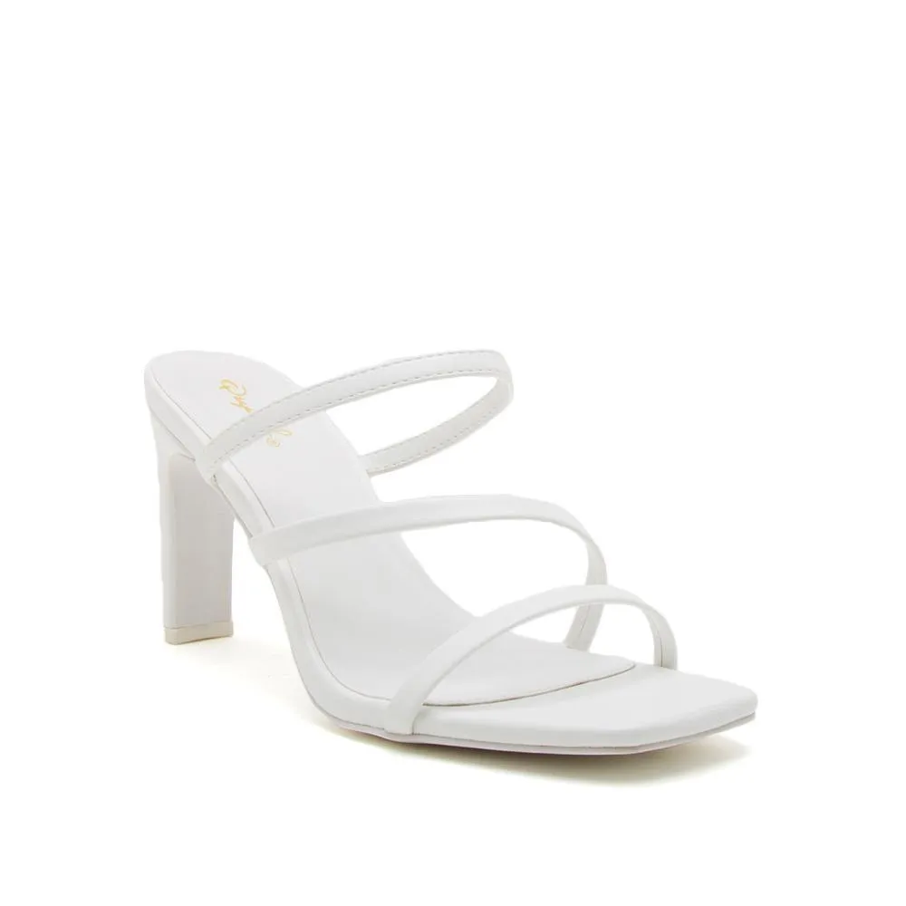 Jules White Asymmetrical Block Heels