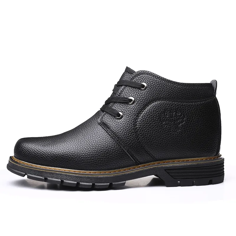 kkboxly kkboxly Men Comfy Microfiber Leather Warm Business Casual Winter Ankle Boots