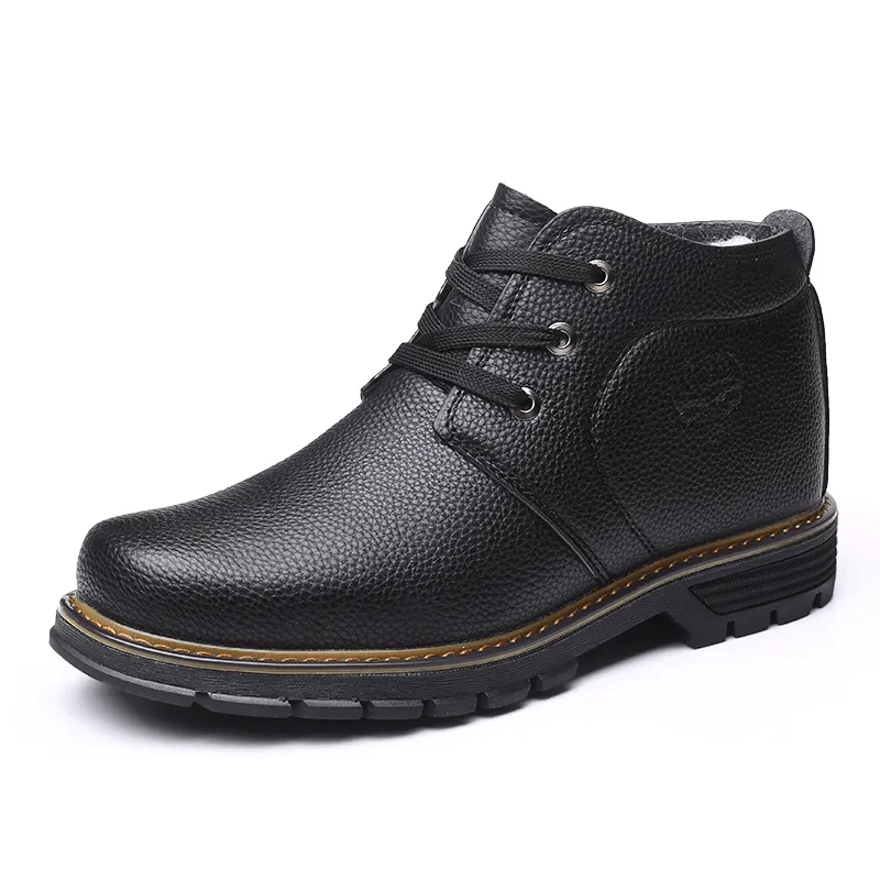 kkboxly kkboxly Men Comfy Microfiber Leather Warm Business Casual Winter Ankle Boots