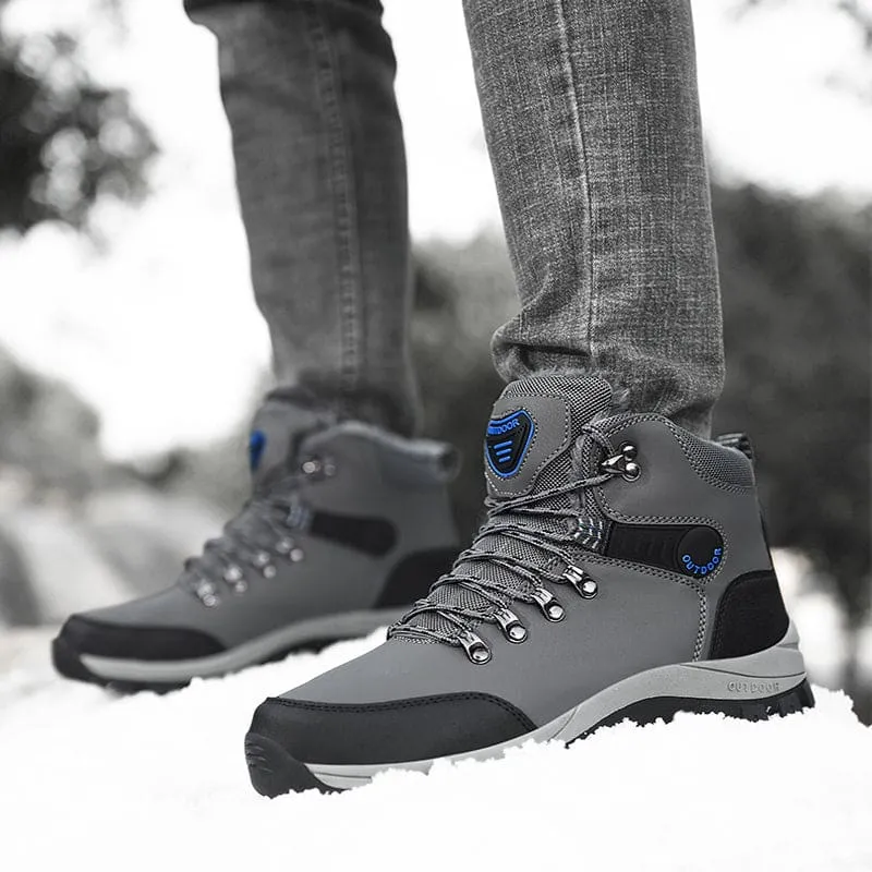 Men Waterproof Lace-Up Front Thermal Lined Hiking Boots