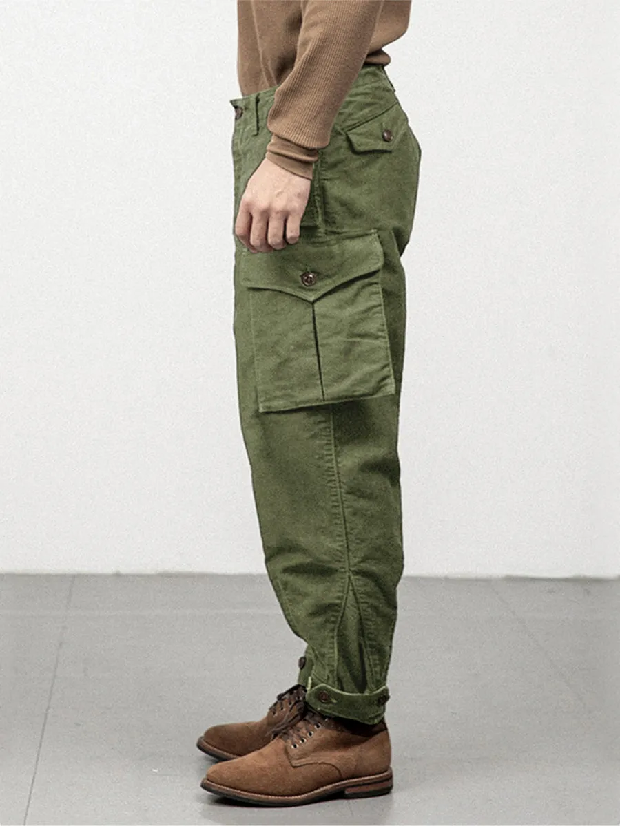 Men's 1930s Ground Crew Trousers Military Green