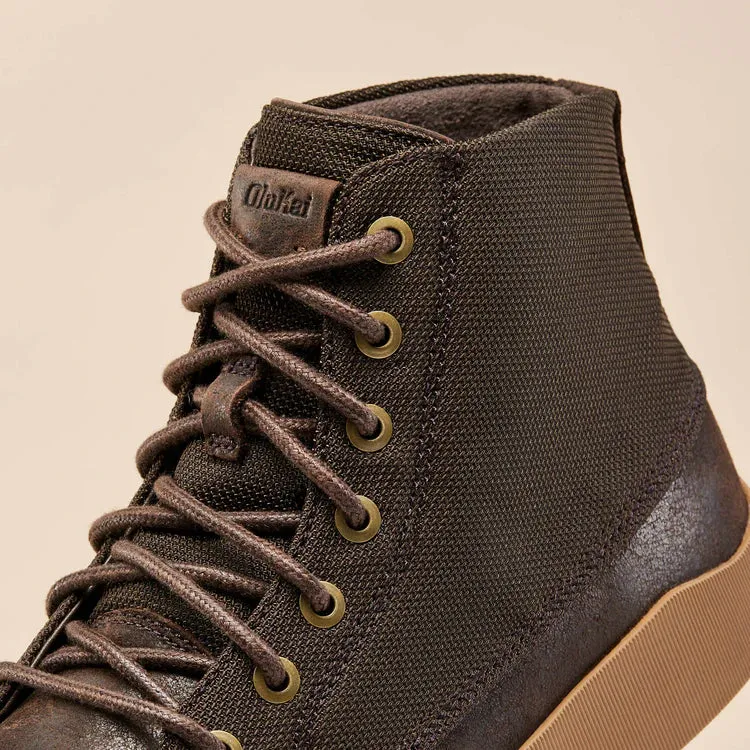 Men's Olukai Molina Boots Color: Dark Wood