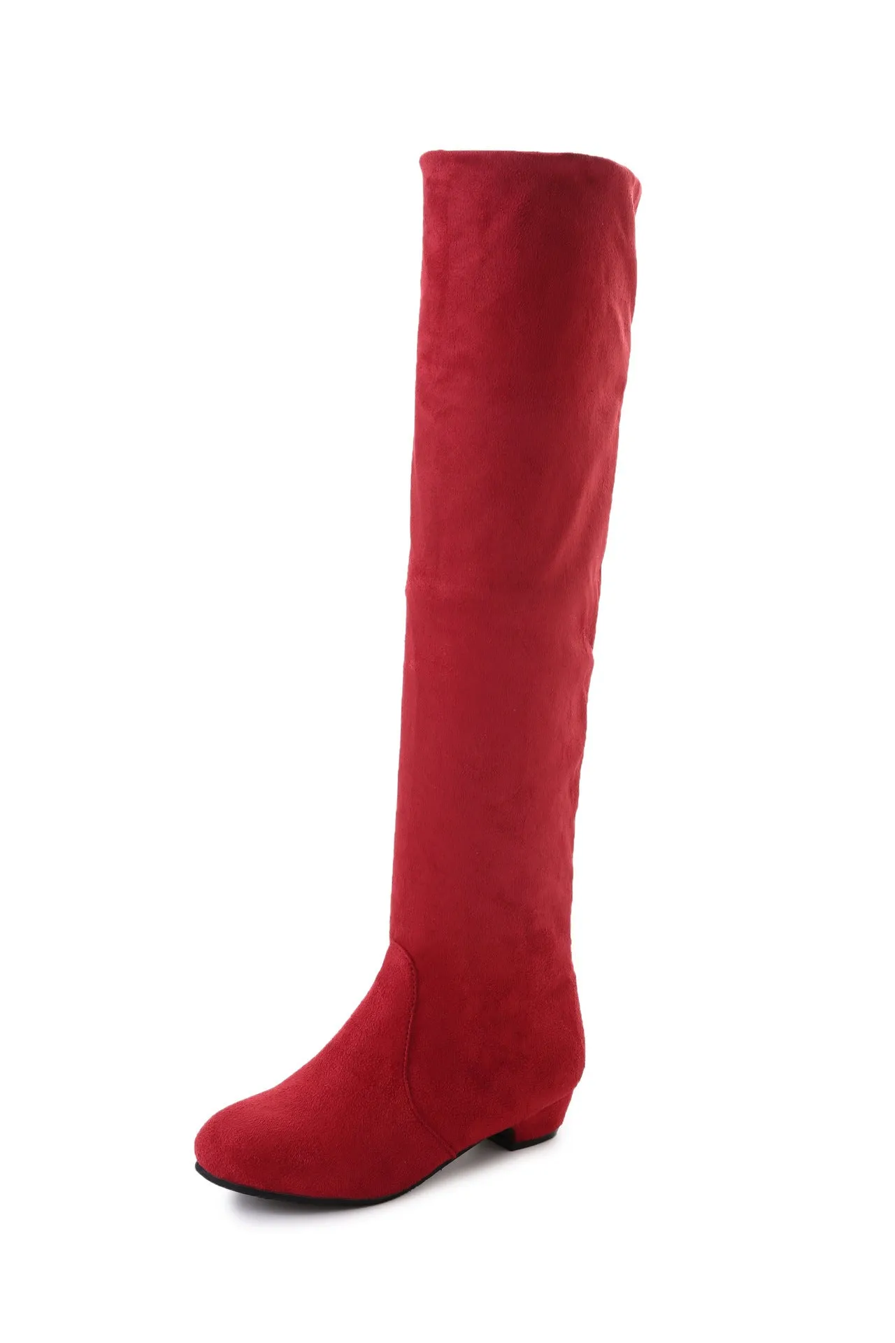 Owlkay Women's Winter Fashionable Versatile Over-the-Knee Boots