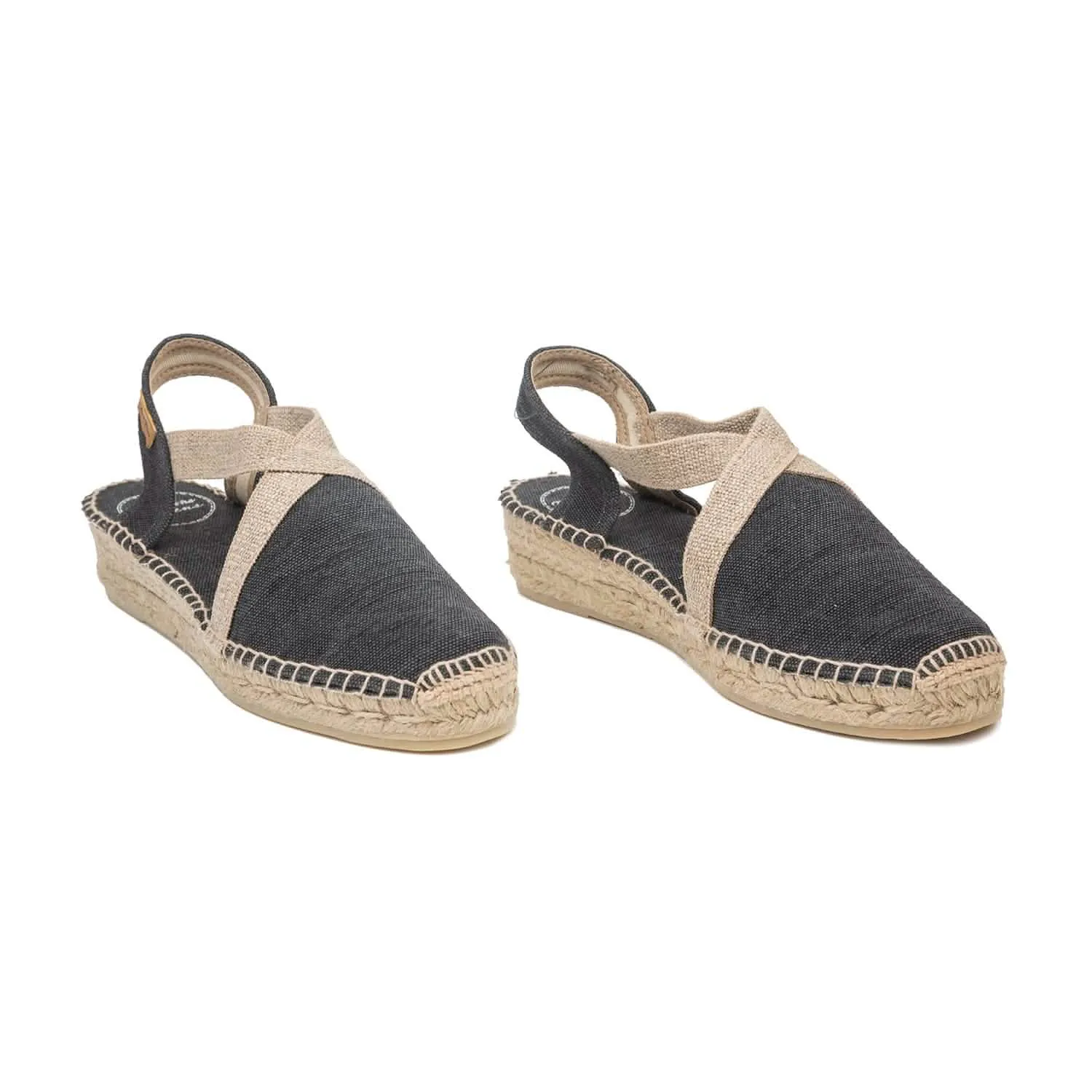 Plain Canvas Wedge Espadrille for Women - Verdi-V