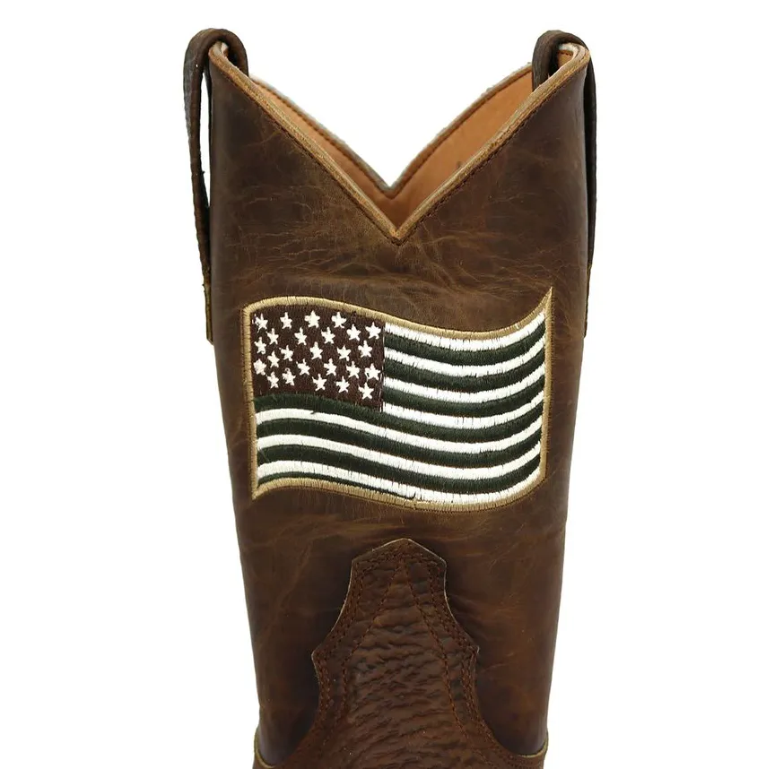 ROCKIN' LEATHER MEN'S AMERICAN FLAG SOFT TOE WORK BOOT-5016