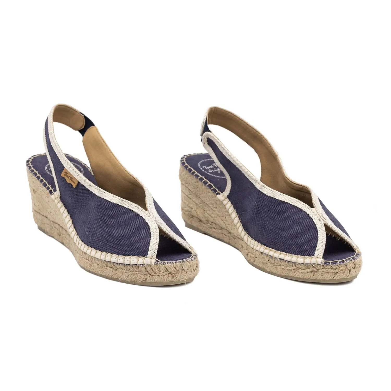 Slingback Vegan Cotton Blend Wedge Espadrille For Women-Lauren