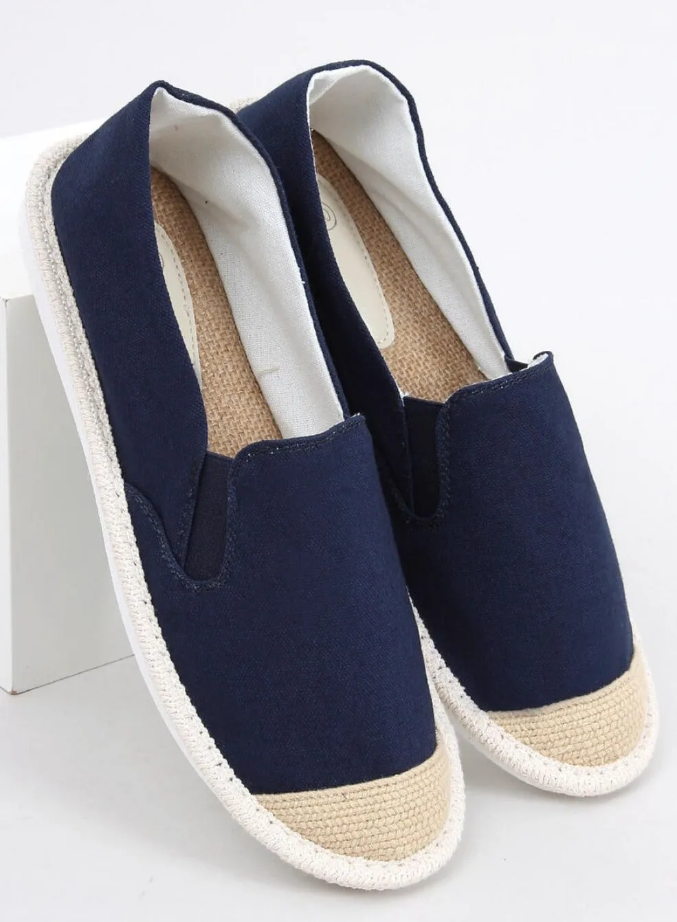 TEEK - Navy Flat Espadrille Loafer Shoes