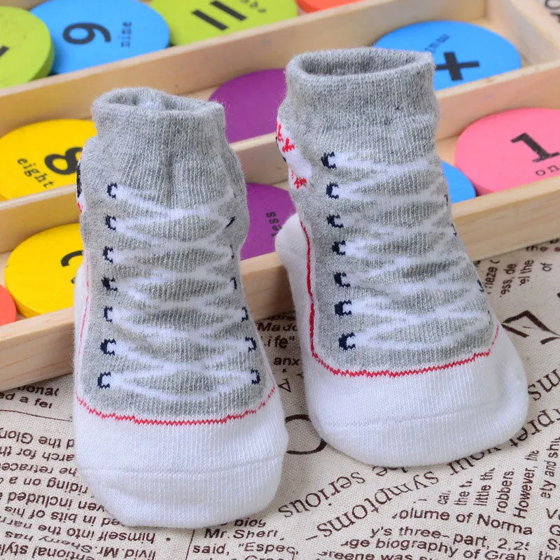 Unisex Cotton Anti- Slip Rubber Soled Cartoon Boots Socks For Kids