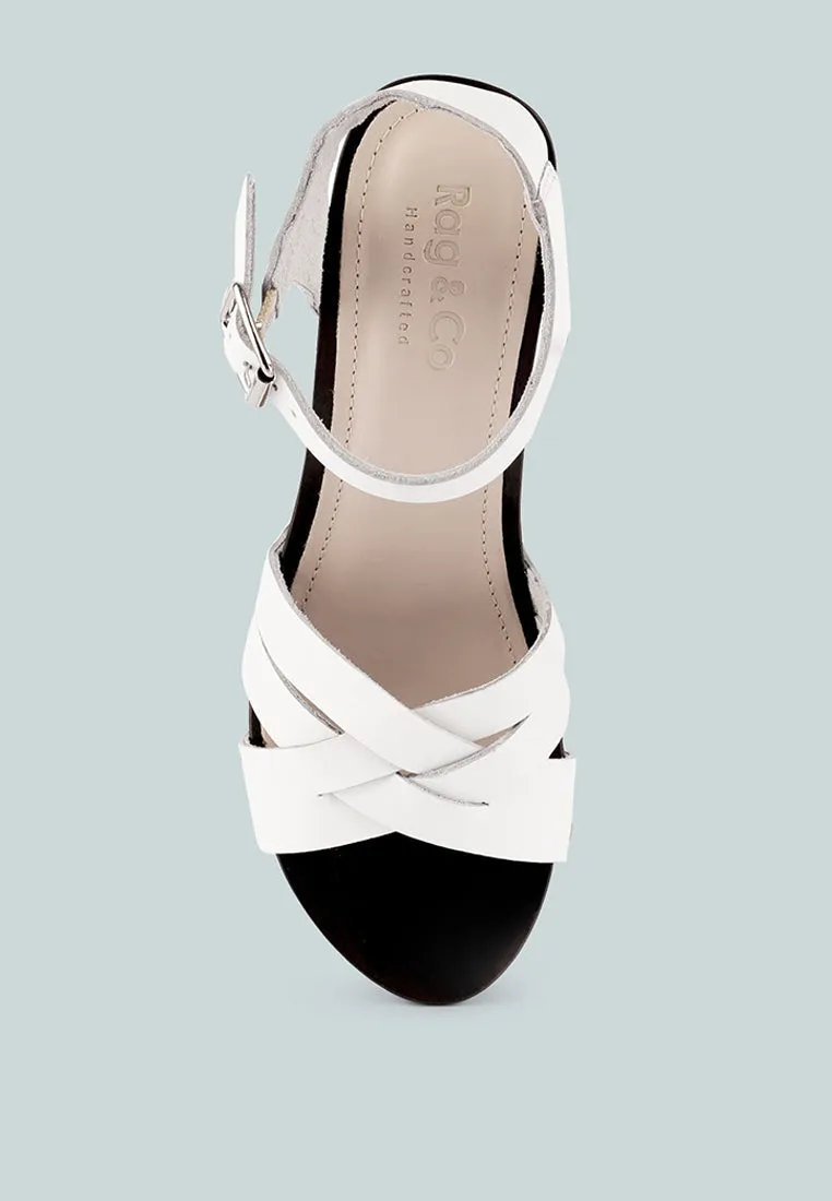 VELMA White Ankle Strap Sandal