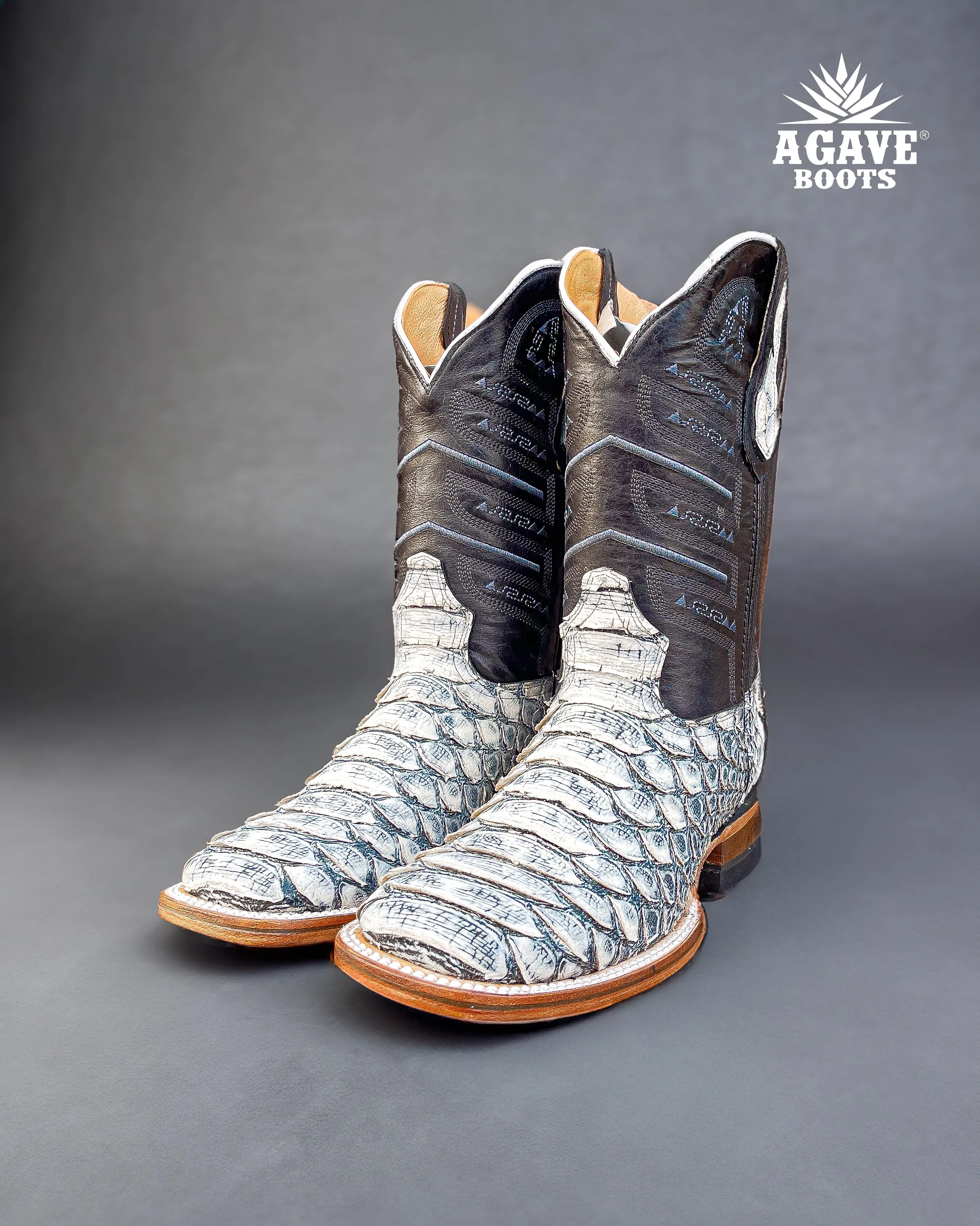 WHITE PYTHON | MEN SQUARE TOE WESTERN COWBOY BOOTS