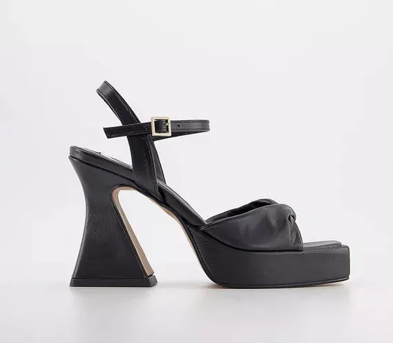 Womens Office Office Studio: Paris  Twist Detail Platform Black Leather